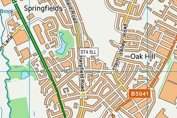ST4 5LL map - OS VectorMap District (Ordnance Survey)