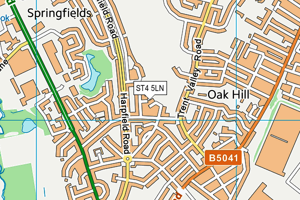 ST4 5LN map - OS VectorMap District (Ordnance Survey)