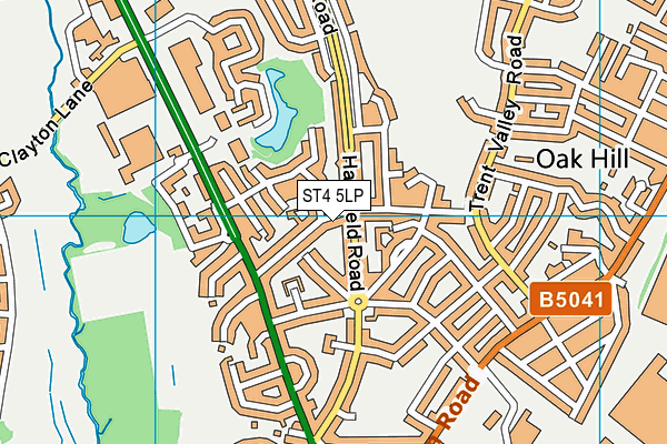 ST4 5LP map - OS VectorMap District (Ordnance Survey)
