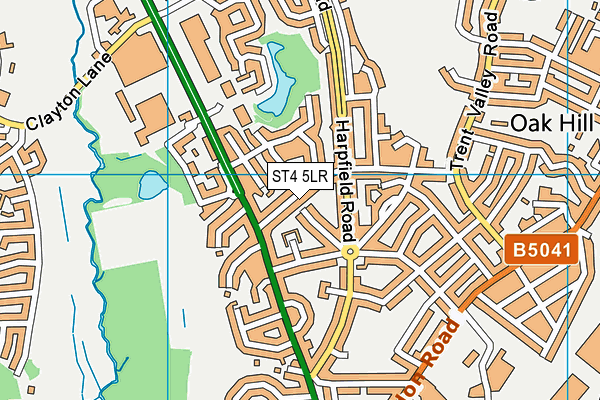 ST4 5LR map - OS VectorMap District (Ordnance Survey)