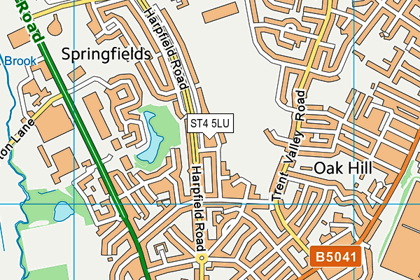ST4 5LU map - OS VectorMap District (Ordnance Survey)