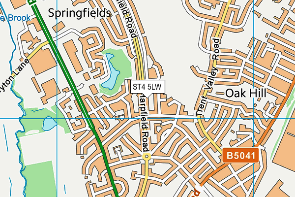ST4 5LW map - OS VectorMap District (Ordnance Survey)
