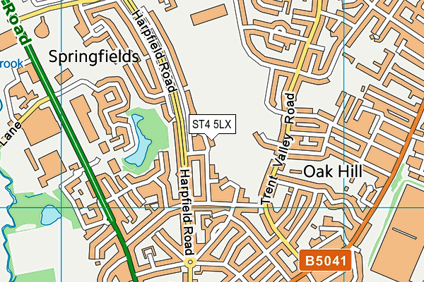 ST4 5LX map - OS VectorMap District (Ordnance Survey)
