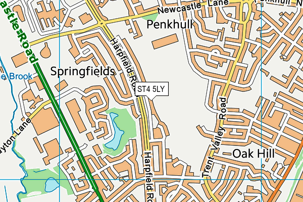 ST4 5LY map - OS VectorMap District (Ordnance Survey)