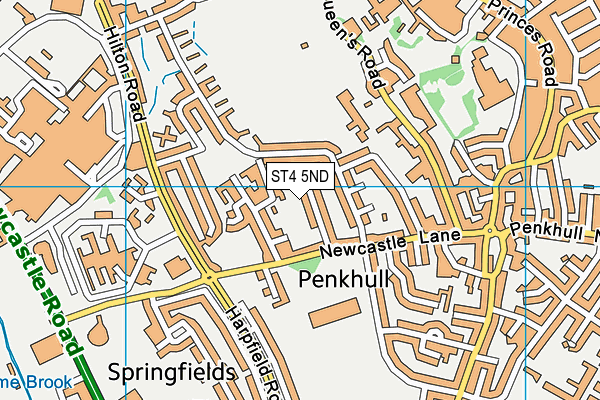 ST4 5ND map - OS VectorMap District (Ordnance Survey)