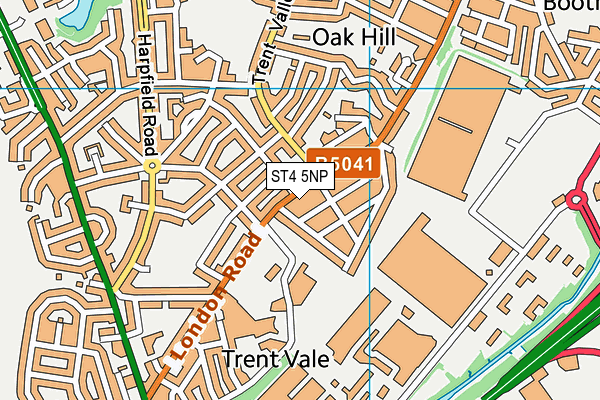 ST4 5NP map - OS VectorMap District (Ordnance Survey)