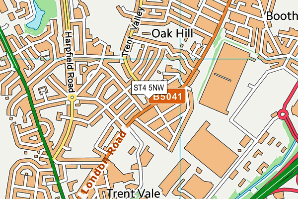 ST4 5NW map - OS VectorMap District (Ordnance Survey)