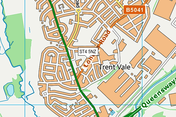 ST4 5NZ map - OS VectorMap District (Ordnance Survey)