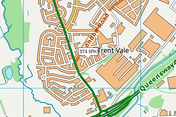 ST4 5PH map - OS VectorMap District (Ordnance Survey)