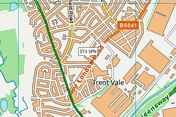 ST4 5PN map - OS VectorMap District (Ordnance Survey)