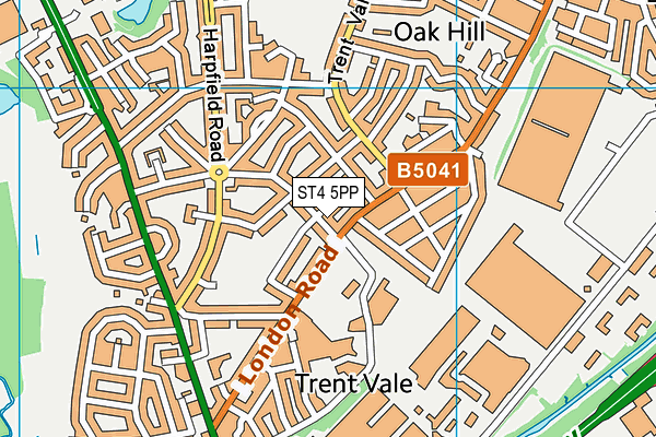 ST4 5PP map - OS VectorMap District (Ordnance Survey)