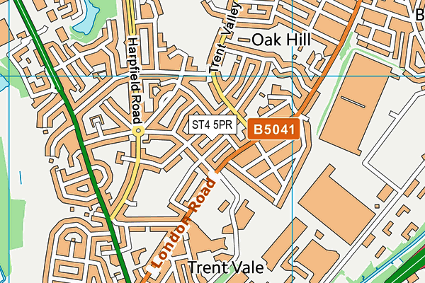 ST4 5PR map - OS VectorMap District (Ordnance Survey)