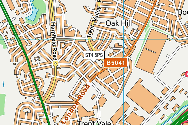ST4 5PS map - OS VectorMap District (Ordnance Survey)