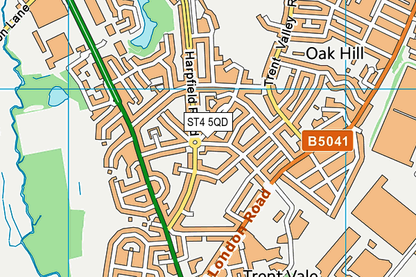 ST4 5QD map - OS VectorMap District (Ordnance Survey)