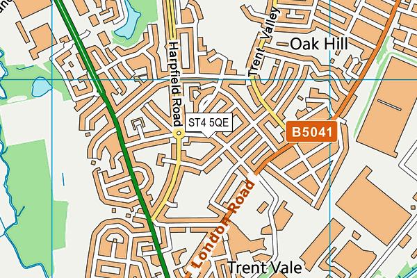 ST4 5QE map - OS VectorMap District (Ordnance Survey)
