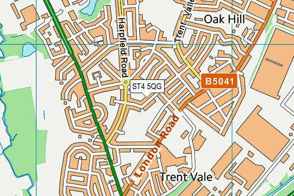 ST4 5QG map - OS VectorMap District (Ordnance Survey)