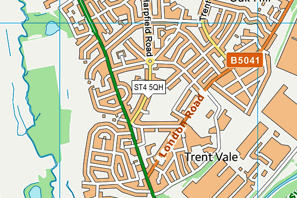 ST4 5QH map - OS VectorMap District (Ordnance Survey)