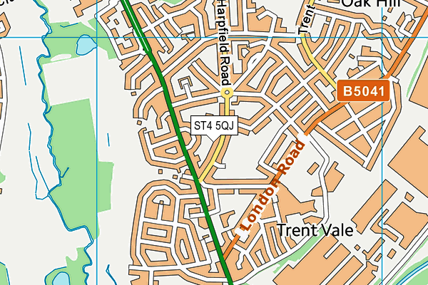 ST4 5QJ map - OS VectorMap District (Ordnance Survey)