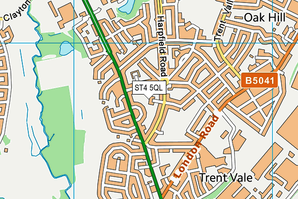 ST4 5QL map - OS VectorMap District (Ordnance Survey)