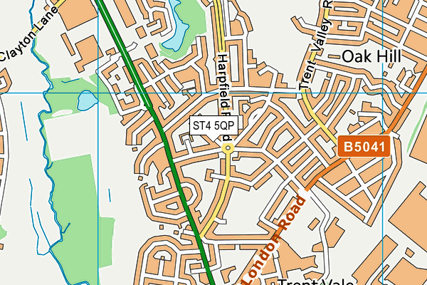 ST4 5QP map - OS VectorMap District (Ordnance Survey)