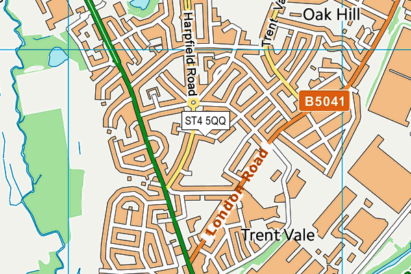 ST4 5QQ map - OS VectorMap District (Ordnance Survey)