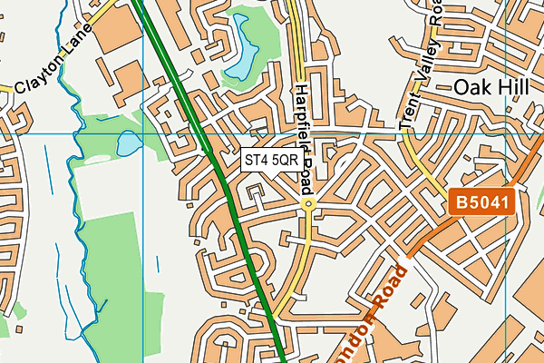 ST4 5QR map - OS VectorMap District (Ordnance Survey)