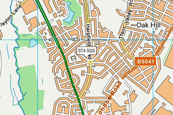 ST4 5QS map - OS VectorMap District (Ordnance Survey)