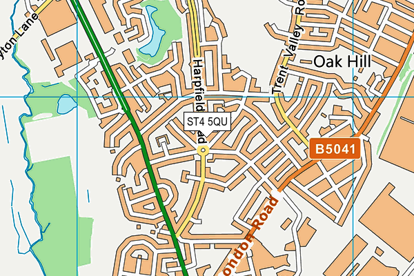 ST4 5QU map - OS VectorMap District (Ordnance Survey)