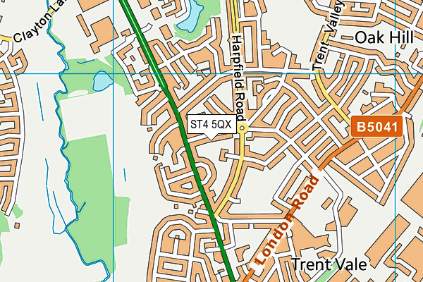 ST4 5QX map - OS VectorMap District (Ordnance Survey)