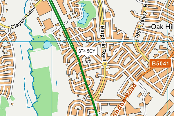 ST4 5QY map - OS VectorMap District (Ordnance Survey)