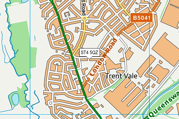 ST4 5QZ map - OS VectorMap District (Ordnance Survey)