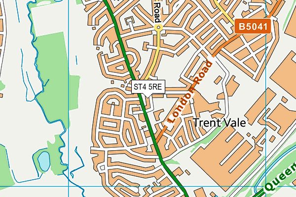ST4 5RE map - OS VectorMap District (Ordnance Survey)