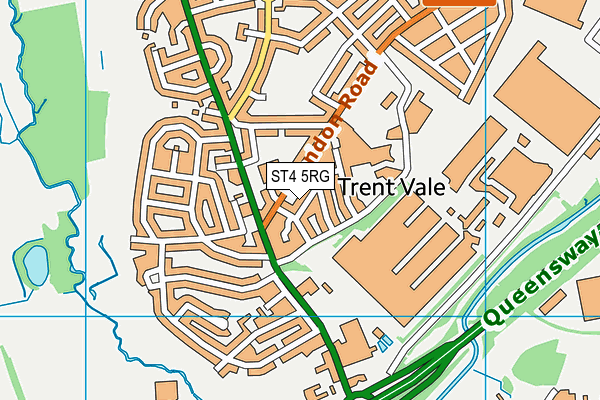 ST4 5RG map - OS VectorMap District (Ordnance Survey)