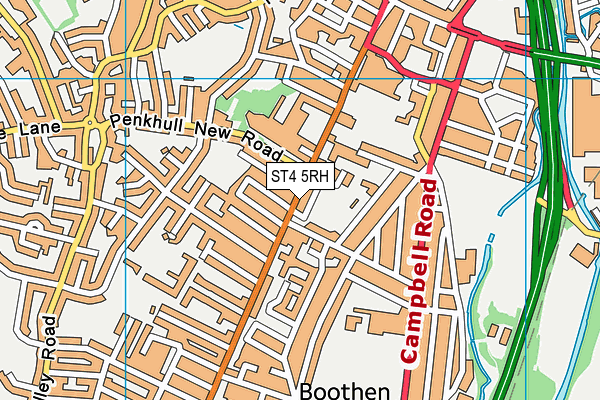 ST4 5RH map - OS VectorMap District (Ordnance Survey)