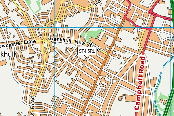 ST4 5RL map - OS VectorMap District (Ordnance Survey)