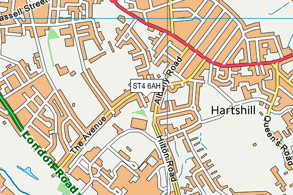 ST4 6AH map - OS VectorMap District (Ordnance Survey)