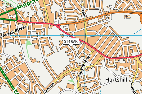 ST4 6AR map - OS VectorMap District (Ordnance Survey)