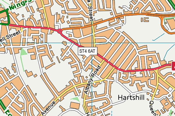 ST4 6AT map - OS VectorMap District (Ordnance Survey)