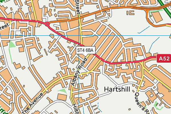 ST4 6BA map - OS VectorMap District (Ordnance Survey)