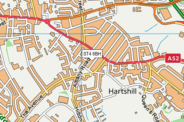 ST4 6BH map - OS VectorMap District (Ordnance Survey)