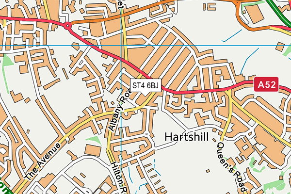 ST4 6BJ map - OS VectorMap District (Ordnance Survey)