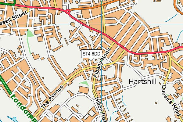 ST4 6DD map - OS VectorMap District (Ordnance Survey)