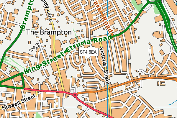 ST4 6EA map - OS VectorMap District (Ordnance Survey)