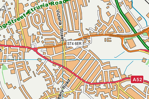 ST4 6ER map - OS VectorMap District (Ordnance Survey)