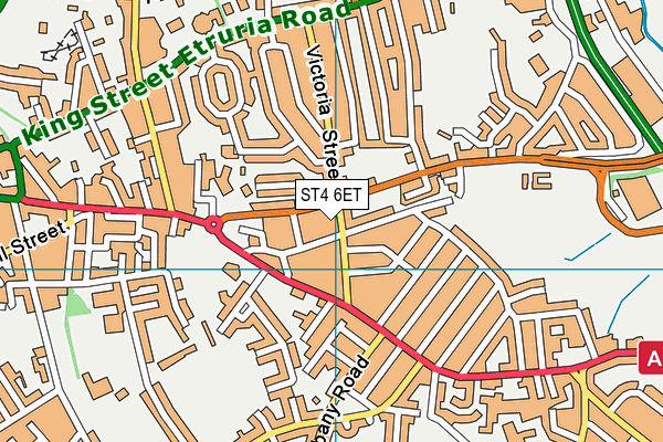 ST4 6ET map - OS VectorMap District (Ordnance Survey)