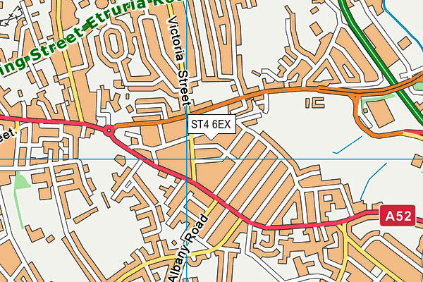 ST4 6EX map - OS VectorMap District (Ordnance Survey)