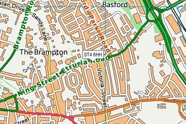 ST4 6HH map - OS VectorMap District (Ordnance Survey)