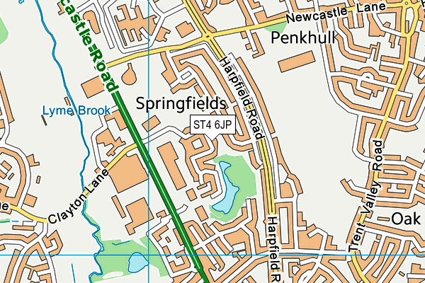 ST4 6JP map - OS VectorMap District (Ordnance Survey)