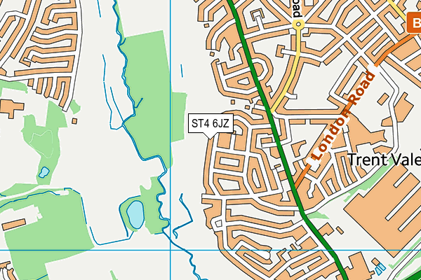 ST4 6JZ map - OS VectorMap District (Ordnance Survey)