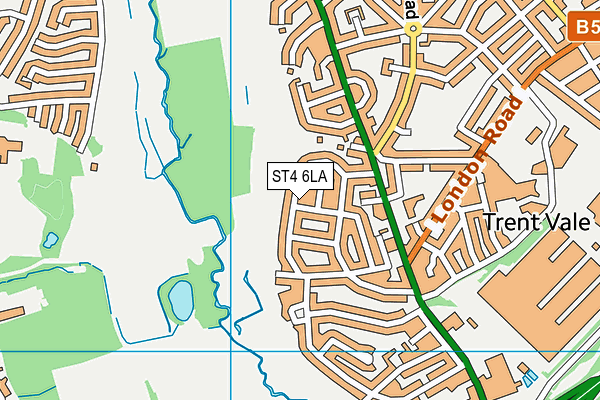ST4 6LA map - OS VectorMap District (Ordnance Survey)